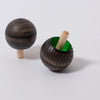 Turn over Spinning Top in grey with red or green | © Conscious Craft